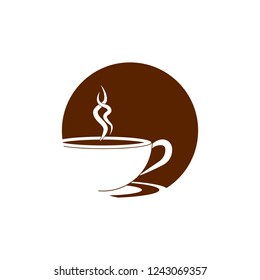 Coffee cup icon. Cup (mug) of hot drink (coffee, tea etc). Coffee house logo, label, icon, badge design. 