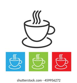 Coffee cup icon. Mug of coffee logo isolated on white background. Flat vector illustration.