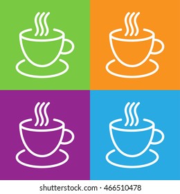 Coffee cup icon. Mug of coffee logo isolated on white background. Flat vector illustration.