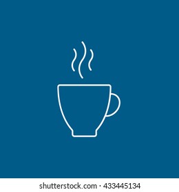 Coffee Cup Icon On Blue Background