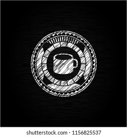 coffee cup icon on chalkboard