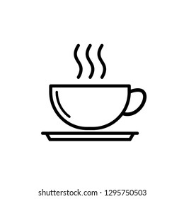 Coffee Cup Icon on Grey Around Background with Shadow, Vector Illutration as A Beverage Sign & Symbol Design or Logo Template. 