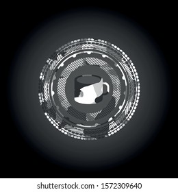 coffee cup icon on grey camo texture