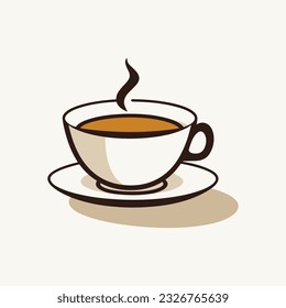 Icono de la taza de café sobre el fondo de la luz. Ilustración del vector