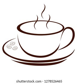 Coffee cup icon on a white background