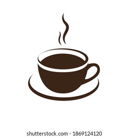 Coffee cup icon on white background. Vector Illustration