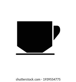 Icono de taza de café sobre fondo blanco. Trazo editable. vector de plantilla de diseño