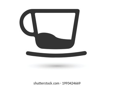 Coffee cup icon on white background. Vector illustration.