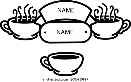 Coffee cup icon on white background. Pixel Perfect vector graphics