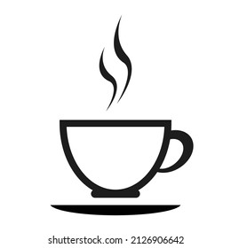 coffee cup icon on white background.	