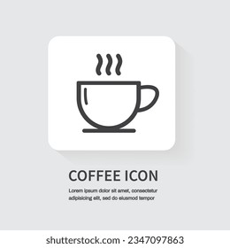 Icono de taza de café sobre fondo blanco. Ilustración del vector