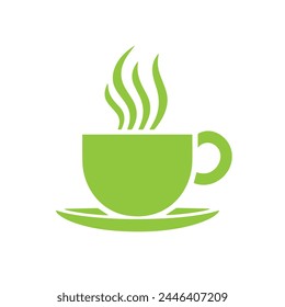 Coffee cup icon on white background. Vector illustration in flat style