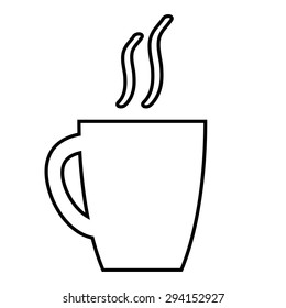 Coffee cup icon on white background. Vector illustration.