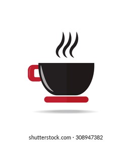 coffee cup icon on white background , vector EPS 10.