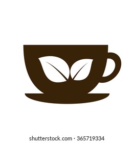 Coffee Cup Icon on White Background.vector illustration