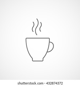 Coffee Cup Icon On White Background