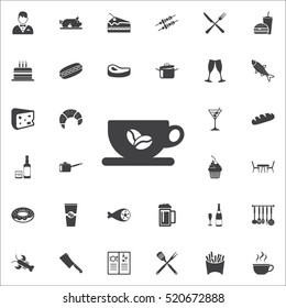 Coffee cup icon on the white background. restaurant set of icons.