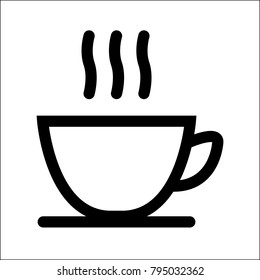 Coffee cup icon on white background. Vector illustration