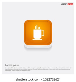 Coffee cup icon Orange Abstract Web Button