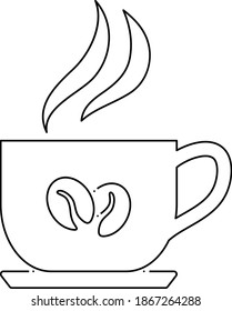 Coffee Cup Icon. Outline Simple Design. Vector Illustration.