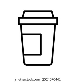 coffee cup icon. Outline style design isolated on white background