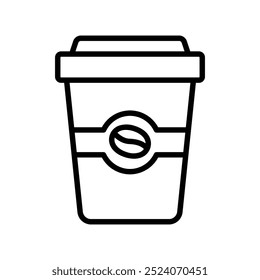 coffee cup icon. Outline style design isolated on white background