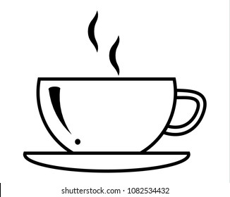 coffee cup icon outline, vector illustration
