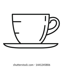 Coffee cup icon. Outline coffee cup vector icon for web design isolated on white background