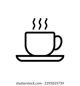 ilustración de vector de contorno de icono de taza de café fondo blanco aislado