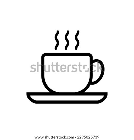 coffee cup icon outline vector illustration isolated white background