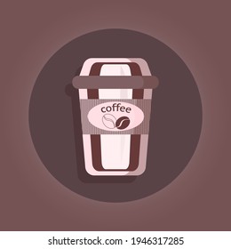 Kaffeetasse Symbol auf dunklem Hintergrund, Vektorgrafik. Logo des Kaffeehauses