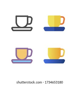 paquete de iconos de taza de café aislado en fondo blanco. para el diseño de su sitio web, logotipo, aplicación, interfaz de usuario. Ilustración gráfica vectorial y trazo editable. EPS 10.