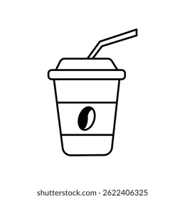 Icono de taza de café. Icono de taza de café de papel aislado sobre fondo blanco