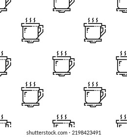 coffee cup icon pattern. Seamless coffee cup pattern on white background.