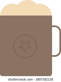 Coffee cup icon. pour milk to making latte art coffee at cafe or coffe shop