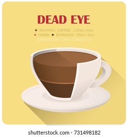 Coffee cup icon with recipe. Vector illustration.