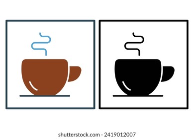 Coffee cup icon. icon related to coffee shops and cafes. solid icon style. element illustration