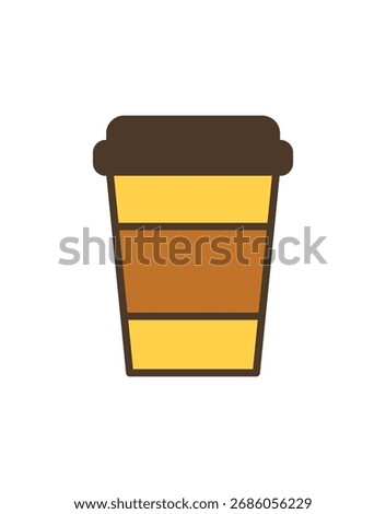 Coffee cup icon representing beverage, cafe, and refreshment, suitable for coffee shop branding, food packaging, lifestyle, takeaway drinks, and restaurant design projects