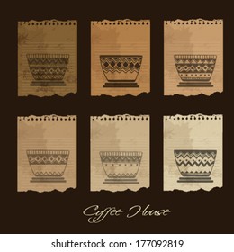 Coffee cup icon, retro style 