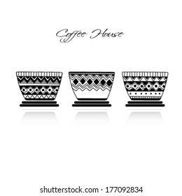 Coffee cup icon, retro style 