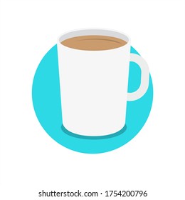 Fondo de redondeo del icono de la copa de café