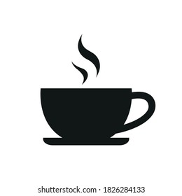 Coffee cup icon. Coffee cup with saucer line art icon for apps and websites. Vector illustration.