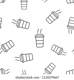 Coffee cup icon seamless pattern background. Business concept vector illustration. Coffee mug symbol pattern.