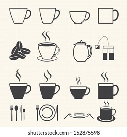 Coffee Cup Icon Set Stock Vector (Royalty Free) 152875598