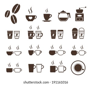 coffee cup icon set 