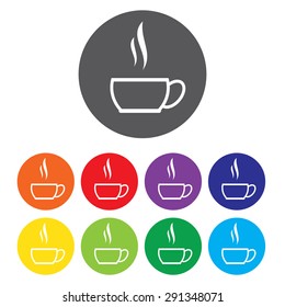 Coffee cup icon set