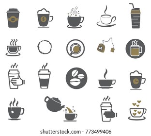 Coffee cup icon set