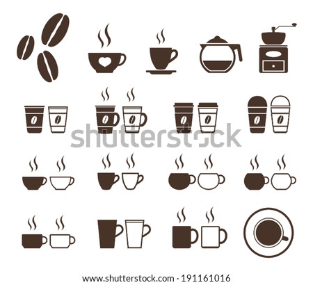 coffee cup icon set 