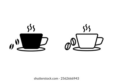 Coffee cup icon set. cuppa coffee icon vector on white background