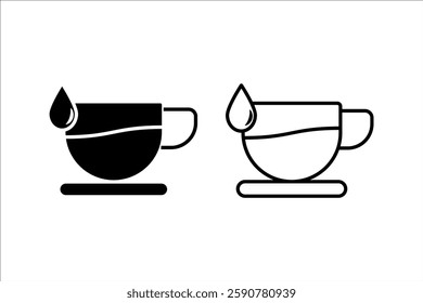 Coffee cup icon set. Cups of coffee tea collection. Hot drink icon. Disposable cup. Cup coffe with steam. Flat style. Vector Illustration. Vector Graphic. EPS 10